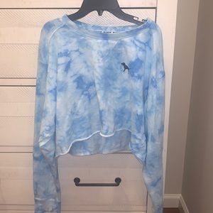 Pink by VS Blue&White Tie Die Sweatshirt